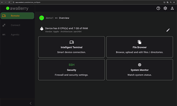 awaBerry Remote: browser based, secure and effortless remote access
