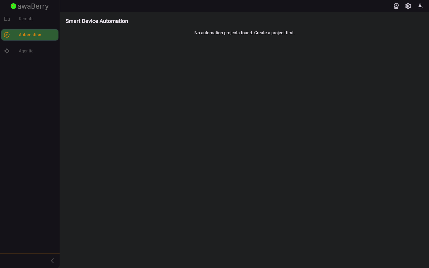 Edit Automation Project — initial state