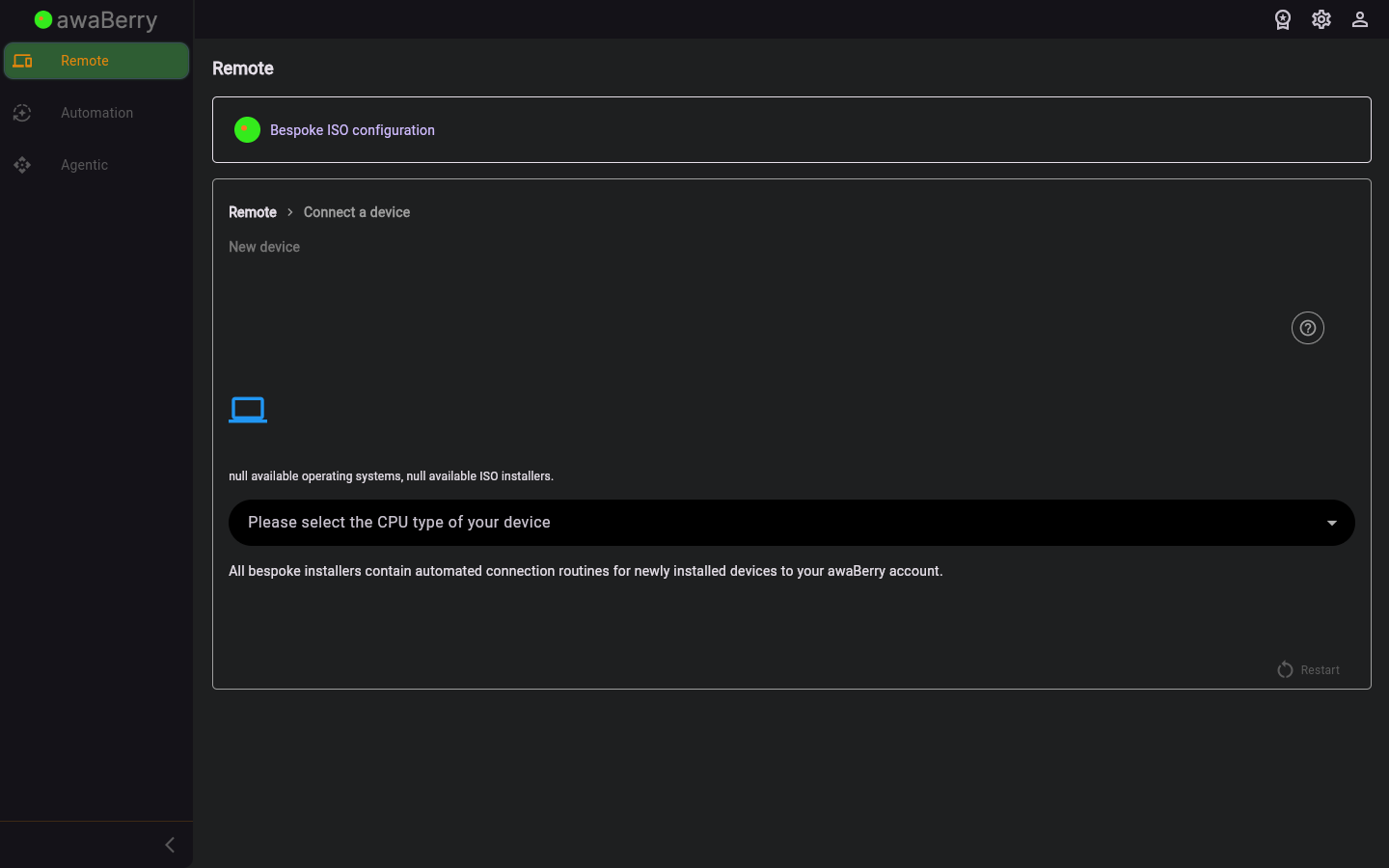 Bespoke Server Provisioning — initial state
